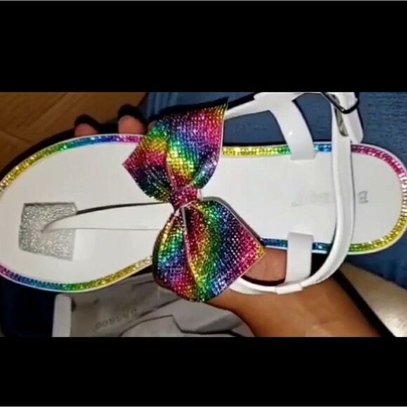 Rainbow Bowtie Sandals/Slippers - Picture 2 of 2